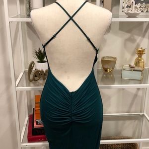 Green sexy back dress